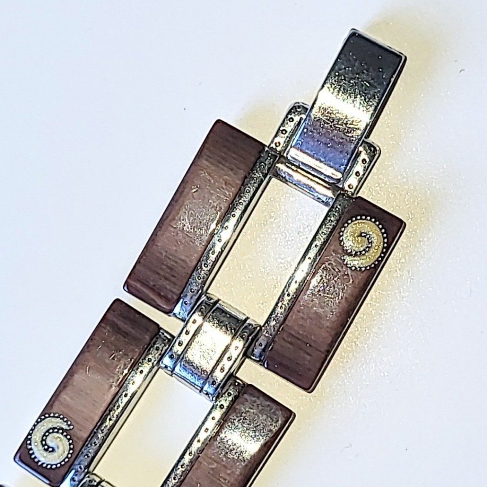BRIGHTON MILANO BROWN & CREAM LINK BRACELET - Picture 4 of 9